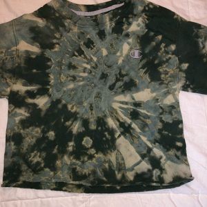 Tie dyed Champion crop top.
